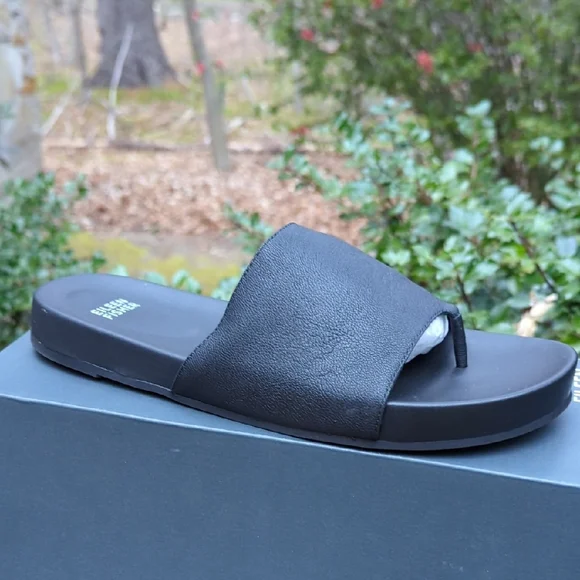 Eileen Fisher “Edge” Black Slide Sandals - Picture 2 of 8